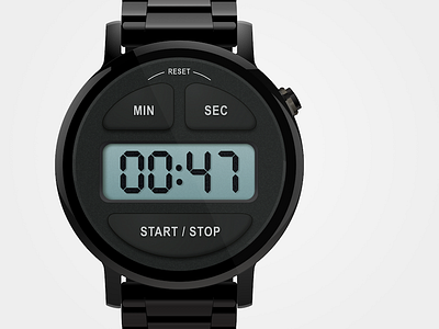 Countdown Timer black clock dailyui digital gym meter realistic running smartwatch stopwatch time watch
