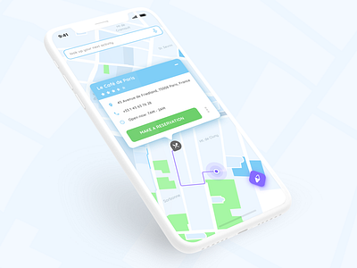 Pop Up / Overlay dailyui eats finder map navigation nearby overlay pop up position route
