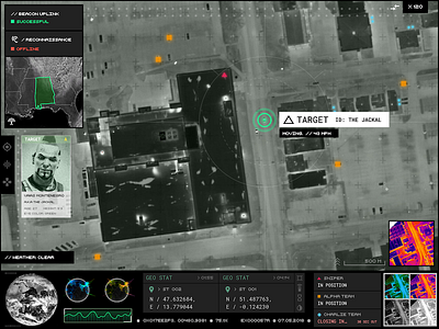 Location Tracker army dailyui dark game gps map nasa retro target thermal tracking uplink