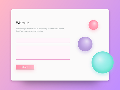 Contact Us bubble clean colourful contact dailyui feedback form share ui ux write