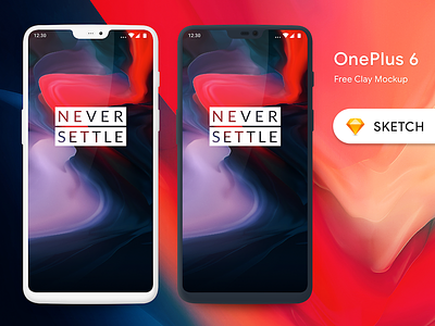 OnePlus 6 Device Clay Mockup 1 6 clay device frame mobile mockup mockups oneplus phone template