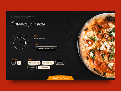 Customize Product checkout cheese dailyui dark dropdown food picker pizza product selector slider ui