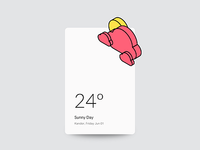 Weather card clean climate cloud dailyui minimal sun temperature ui weather white