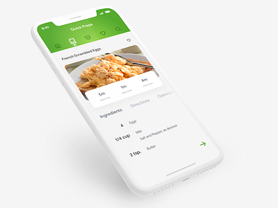 Recipe clean cooking dailyui directions egg favorite food green list steps tab ui