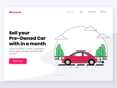 Preowned Car Sale app design branding creative design icon illustration illustrations landing page mobile user experience ux vector web design