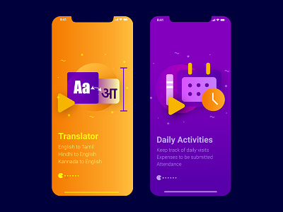 Translator and Daily Activities mobile app app design creative daily activities illustration landing page mobileapp translatorapp trend design ux visual design