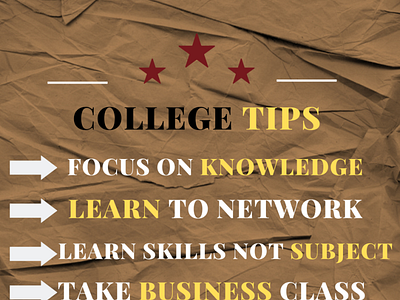 COLLEGE TIPS POST ad post branding canva design dp facebook illustration instagram logo ui