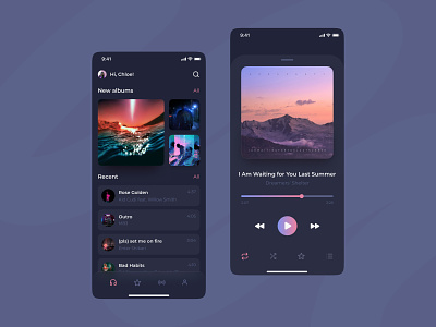 Music Player Concept android app dark theme ios mobile mobile design music player ui
