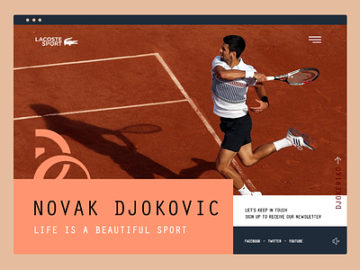 Novak Djokovic for Lacoste commercial court design lacoste nole novak djokovic player player card roland garros sport ui tennis