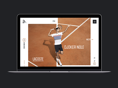 Novak Djokovic djoker inspire lacoste landing page novak djokovic shop online sport tennis ui ux web website
