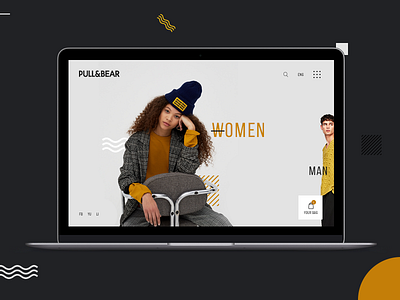 Pull&Bear website Concept abstract clean fashion landing minimal online page pullbear shop ui ux web
