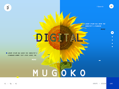 Agency page agency color digital flower glitch inspiration landing page portfolio sunflower ui ux web