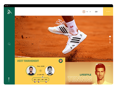 tennis player website color federer landing page nole novak djokovic result sport stats tennis ui ux