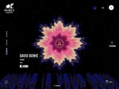 Radio website concept gif after effect sound landing page flower wave noise song ui ux music radio