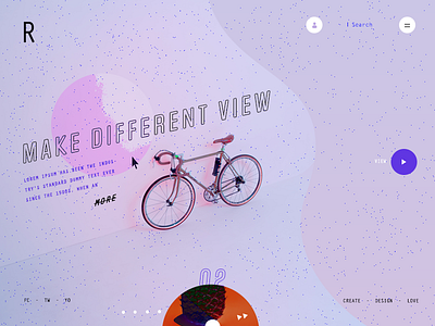 Ragaca bicycle disc effects landing page mouseover music noise parallax player slider ui ux