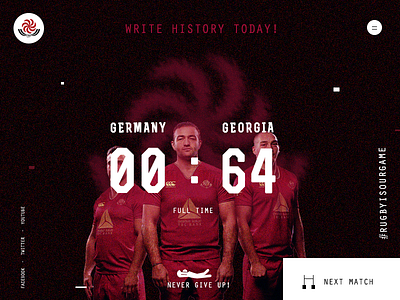 Rugby score page design color georgian rugby laning page rugby score slider sport statistic ui ux win world rugby