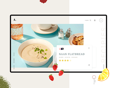 Food Service UX | UI cook food fruit kitchen landing page online shop recipies service ui ux vector web