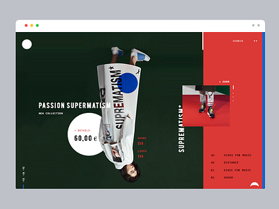 Down Side clean fashion green landing page minimal online store red slider typography ui ux webdesign