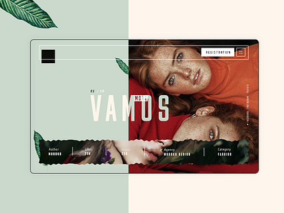 Vamos UI animation design fashion flower graphic design landing page layout minimalism registration ui ux web