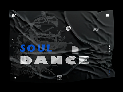 Soul Dance UI 3D rendering mock up 3d rendering black blue dance design landing page minimal mock up typography ui ux web design