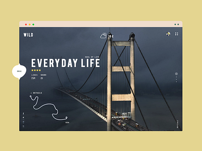 Bridge bridge color landing page location map national geographic travel ui ux weather wild