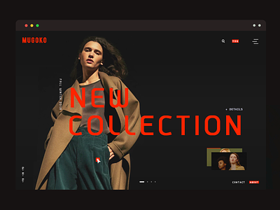 online store UI black cart effects fashion landing page layout minimal online store slider typography ui ux