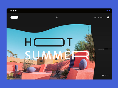Hot summer scroll effect hot summer landing page shapes summer text effects typography ui ux water effect wave web