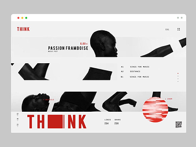 think appinterface design disc landing lines minimal music page think typography ui ux