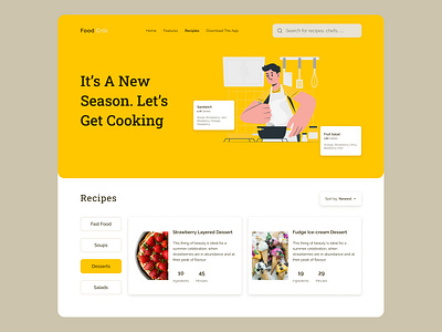 A Website Design for a Food Recipe App dailyui dailyux design tech ui uidesign ux website website design