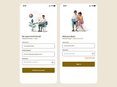 A sign up and logIn UI dailyui dailyux design tech ui uidesign ux