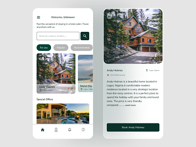 A reservation app UI