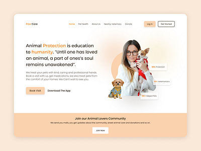 Veterinary App website design