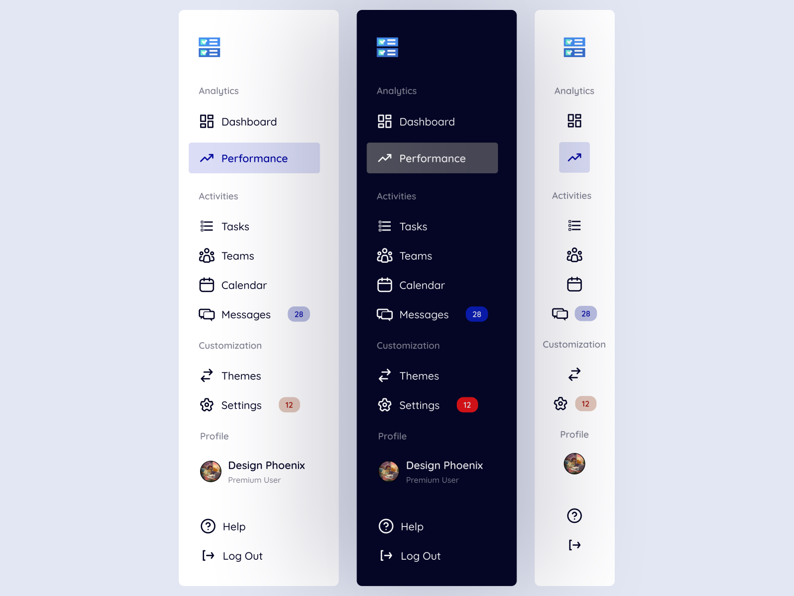 Side Bar Navigation UI Design by Design Phoenix on Dribbble