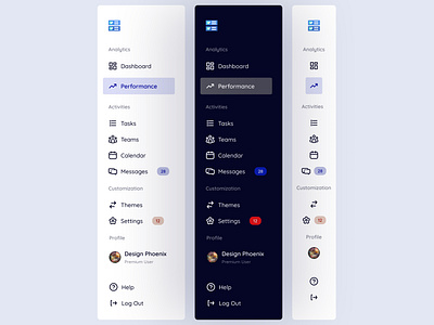 Side Bar Navigation UI Design