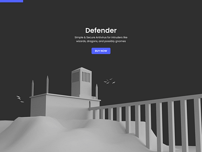 Defender lading page 3d composition graphic design