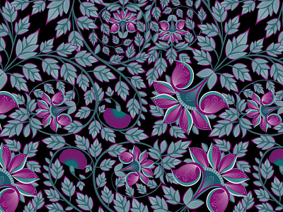 Dark Floral Pattern floral flowers illustrator india pattern rajasthan traditional