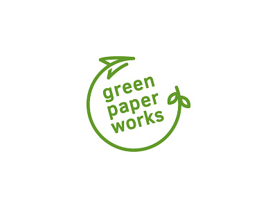 Green Paper Works logo eco friendly green india logo logo design paper recycle sustainable