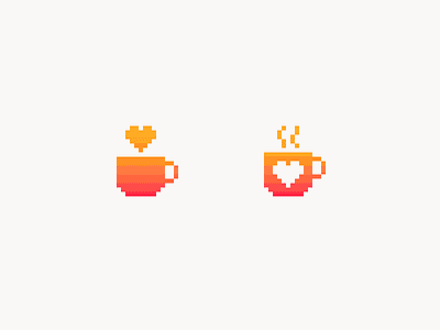 [Neska] Logo concept coffe cup heart logo pixel pixelart