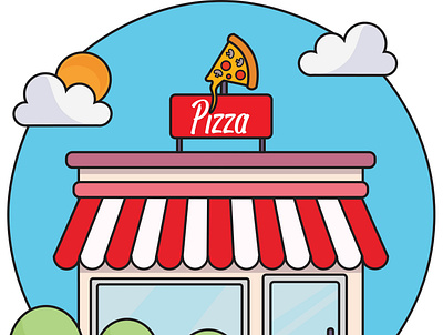 Pizza Shop adobe design flat flatdrawing flaticon graphic design icon illustration illustrator