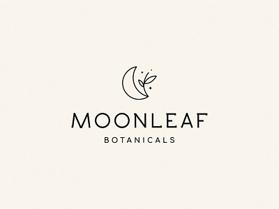 Moonleaf beauty botanical brand identity branding clean design conscious cosmetics haircare herbal leaf logo logotype moon natural organic plants skincare stars sustainable tipilab