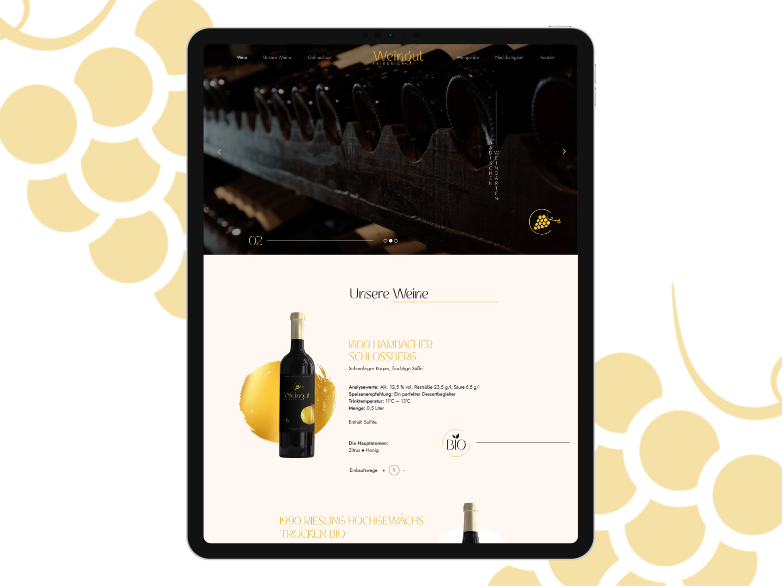 Wine cellar (website, iPad Pro) by Serban Elian Neghea on Dribbble