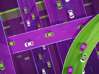 Traffic bridge car coloring dark design digital illustration lyears reflection yellow