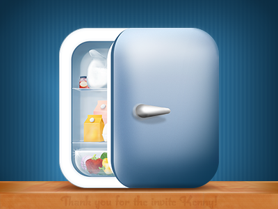 Fridge Pal App Icon (with making of) app app icon appstore blue details fridge fridge pal fridge pal android groceries grocery list illustration ios icon iphone itunes kitchen
