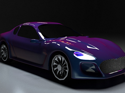 Car Model for Game 3d 3ds max adobe photoshop automotive car design game assets look metallic purple v ray 5