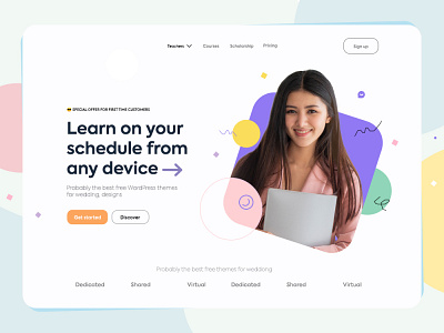 Schedule From any device Laing page app branding design education landing page graphic design illustration landing page typography ui ux