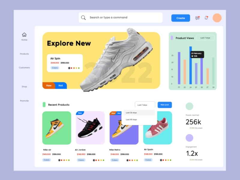 Shoes web landing page