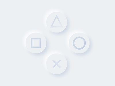 Neumorphism Playstation 3d buttons clay controller dailyui gaming minimal soft ui xbox