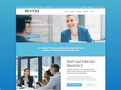 Vyne Medical Website brand system data family of websites health medical security security system