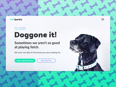 Doggone it! Another 404 404 404 error bone daily ui doggo doggone error 404 error page fetch pun puns puppy ux ux ui ux writing woof