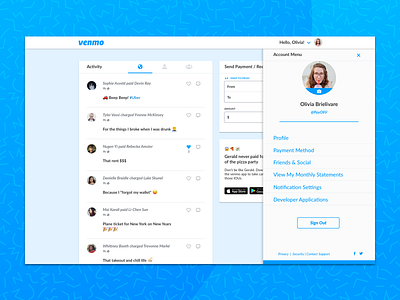 Venmo Desktop Redesign - Account View